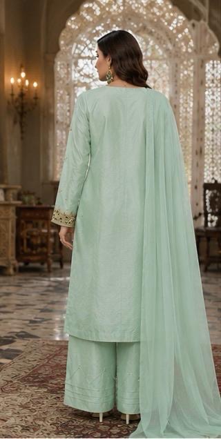 Indigo linen kurta back