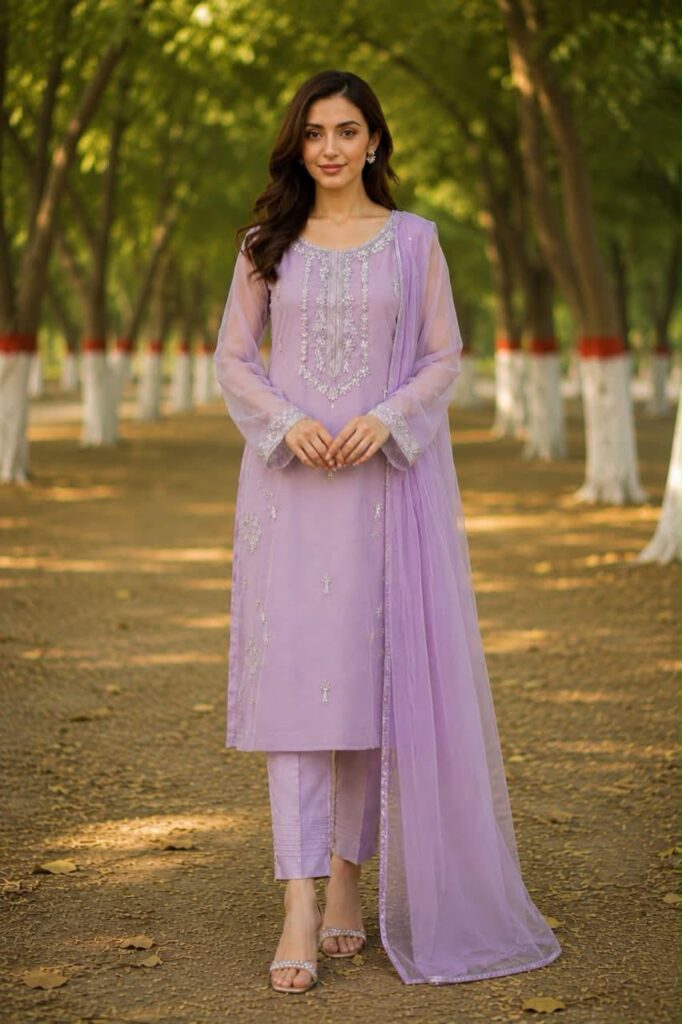 Indigo linen kurta front