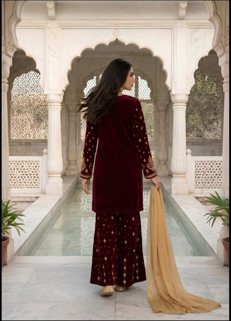 Indigo linen kurta back