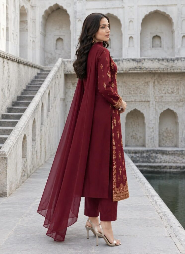 Indigo linen kurta back