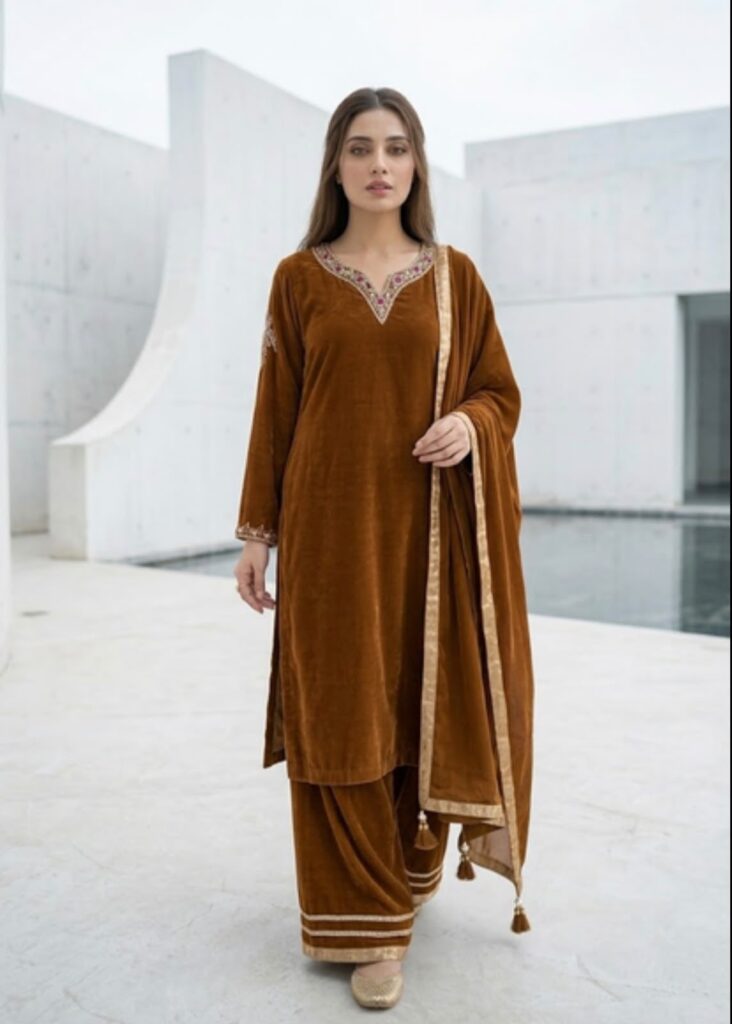 Indigo linen kurta front