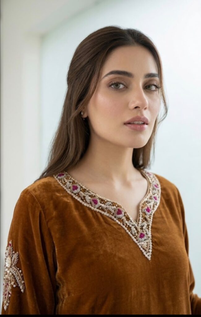 Indigo linen kurta back