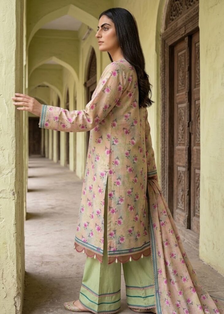 Indigo linen kurta back