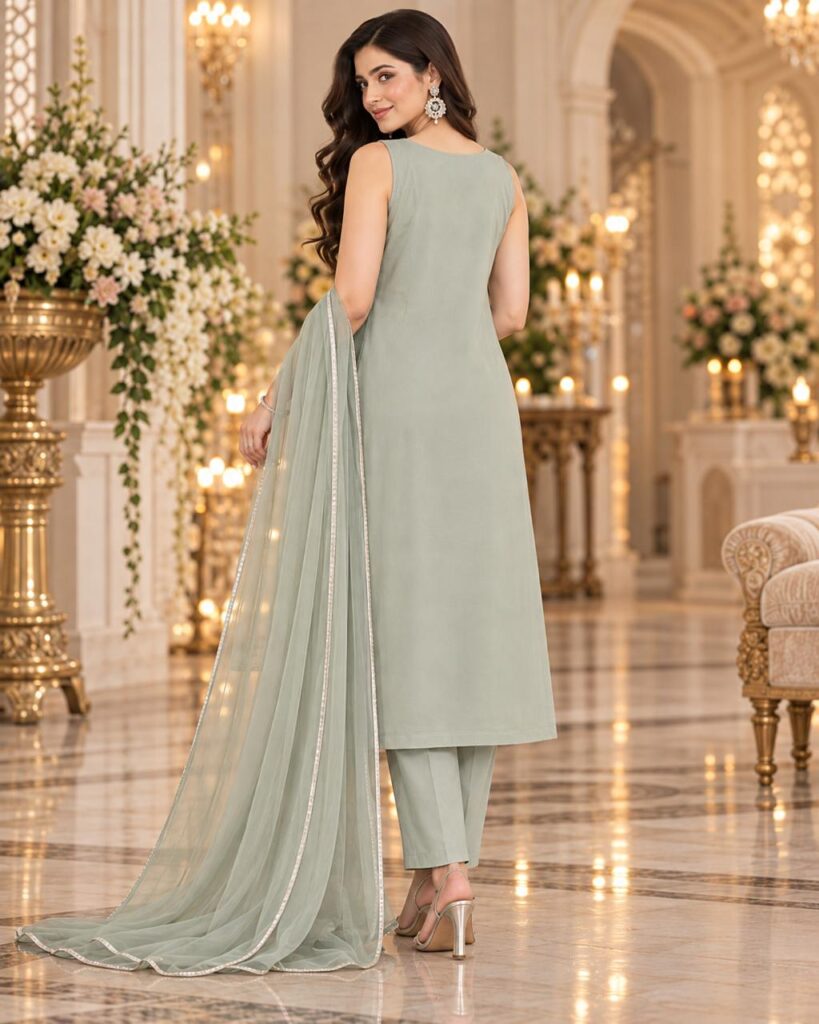 Indigo linen kurta back