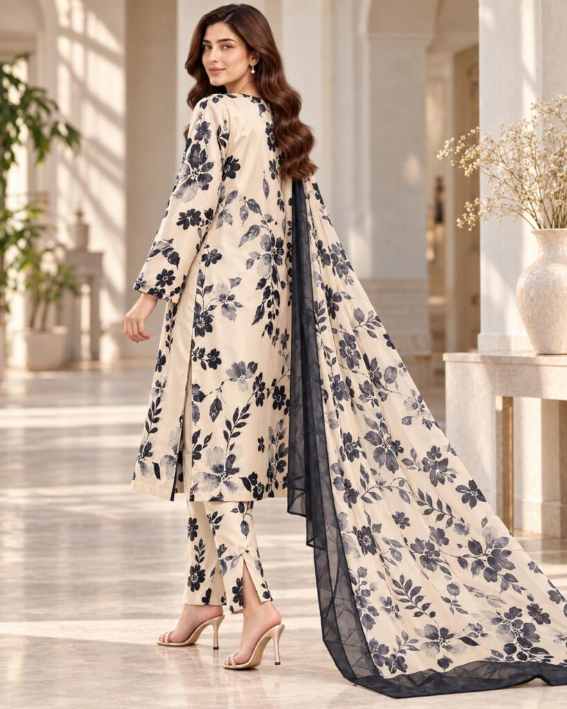 Indigo linen kurta back